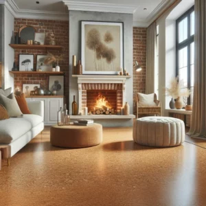 Advantages and Disadvantages of Cork Flooring: Corking flooring in a living room