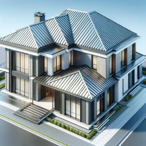 Understanding Roofing: Modern house with metal roofing (metal materials)